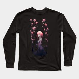 Bubble Gum Skulls Alien Queen Long Sleeve T-Shirt